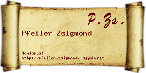 Pfeiler Zsigmond névjegykártya